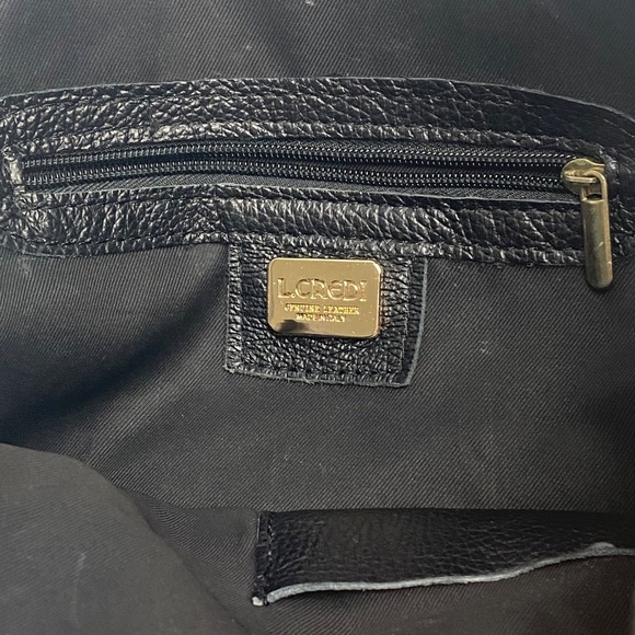 L.CREDI Convertible Leather Backpack Messenger in Black main image 10